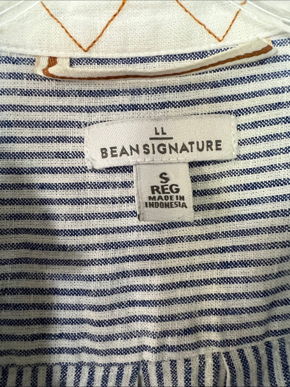 L.L. Bean Navy and White Striped Pullover Midi Dress - Picture 2 of 6